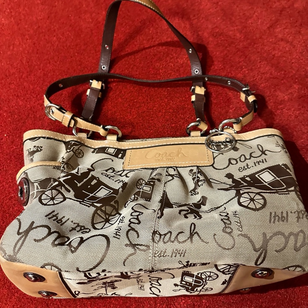Authentic vintage Coach horse and carriage purse
